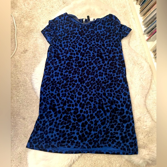 Blue leopard mini dress - Picture 1 of 4